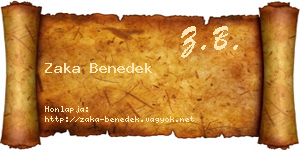 Zaka Benedek névjegykártya