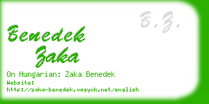 benedek zaka business card